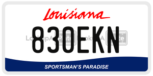 830EKN license plate in Louisiana