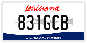 831GCB  license plate in LA