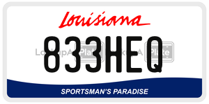 833HEQ  license plate in LA