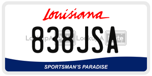 838JSA  license plate in LA