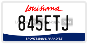 845ETJ license plate in Louisiana