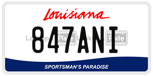 847ANI license plate in Louisiana