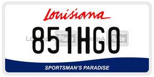 851HGO  license plate in LA