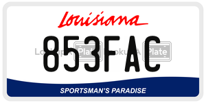 853FAC  license plate in LA