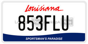 853FLU  license plate in LA