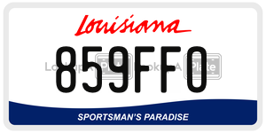859FFO license plate in Louisiana