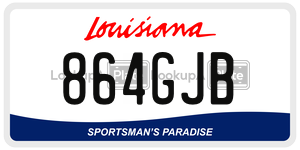 864GJB license plate in Louisiana
