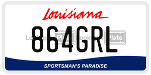 864GRL license plate in Louisiana