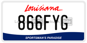 866FYG license plate in Louisiana
