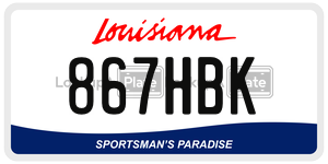 867HBK license plate in Louisiana