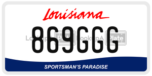 869GGG license plate in Louisiana