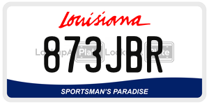 873JBR license plate in Louisiana
