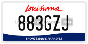 883GZJ license plate in Louisiana