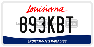 893KBT  license plate in LA
