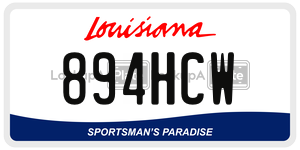 894HCW license plate in Louisiana
