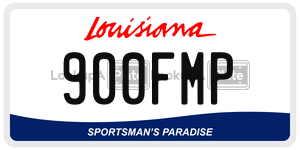 900FMP license plate in Louisiana