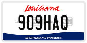 909HAQ license plate in Louisiana