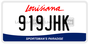 919JHK  license plate in LA