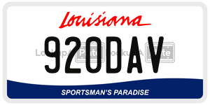 920DAV license plate in Louisiana