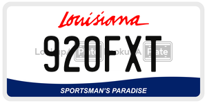 920FXT license plate in Louisiana