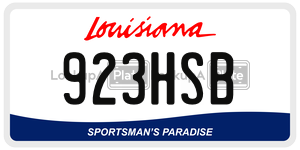 923HSB license plate in Louisiana