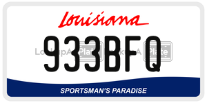 933BFQ license plate in Louisiana