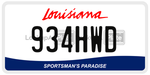 934HWD license plate in Louisiana