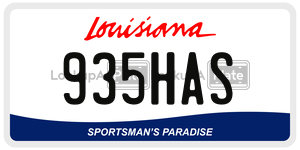 935HAS license plate in Louisiana