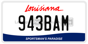 943BAM  license plate in LA