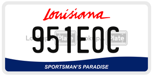 951EOC license plate in Louisiana