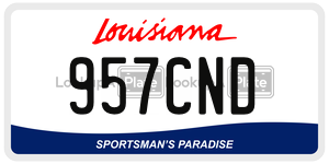 957CND license plate in Louisiana