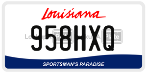 958HXQ license plate in Louisiana