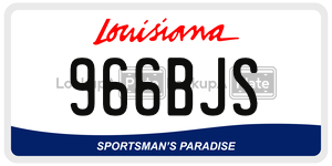 966BJS  license plate in LA