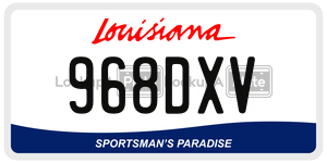 968DXV license plate in Louisiana