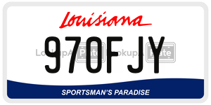 970FJY license plate in Louisiana