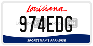 974EDG license plate in Louisiana