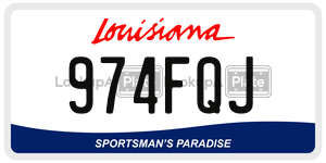 974FQJ license plate in Louisiana
