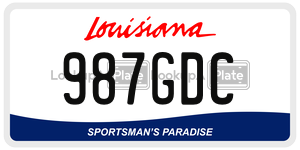 987GDC license plate in Louisiana
