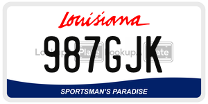 987GJK license plate in Louisiana