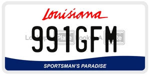 991GFM license plate in Louisiana