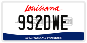 992DWE license plate in Louisiana