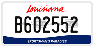 B602552 license plate in Louisiana