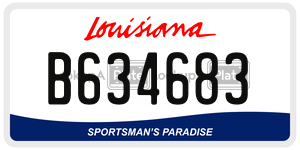 B634683 license plate in Louisiana