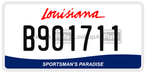 B901711  license plate in LA