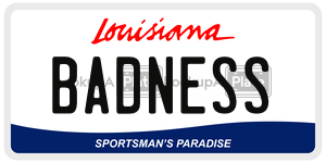 BADNESS  license plate in LA