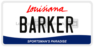 BARKER  license plate in LA