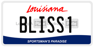 BLISS1  license plate in LA