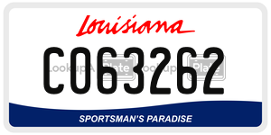 C063262 license plate in Louisiana