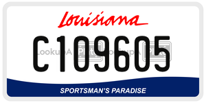 C109605 license plate in Louisiana