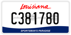 C381780 license plate in Louisiana